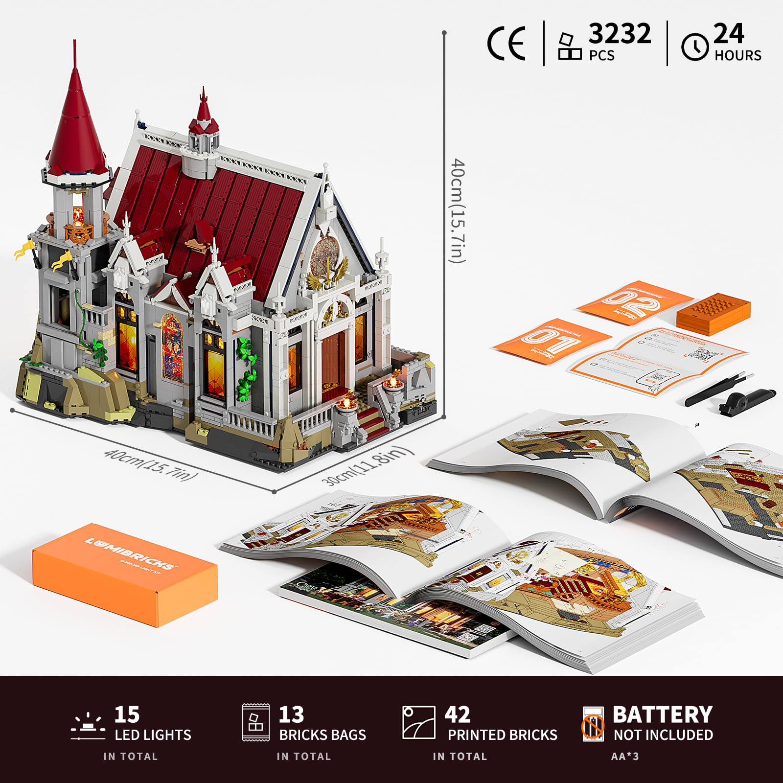 Lumibricks Medieval Castle Banquet Hall & King's Castle Treasury Building Bricks Set - Image 5