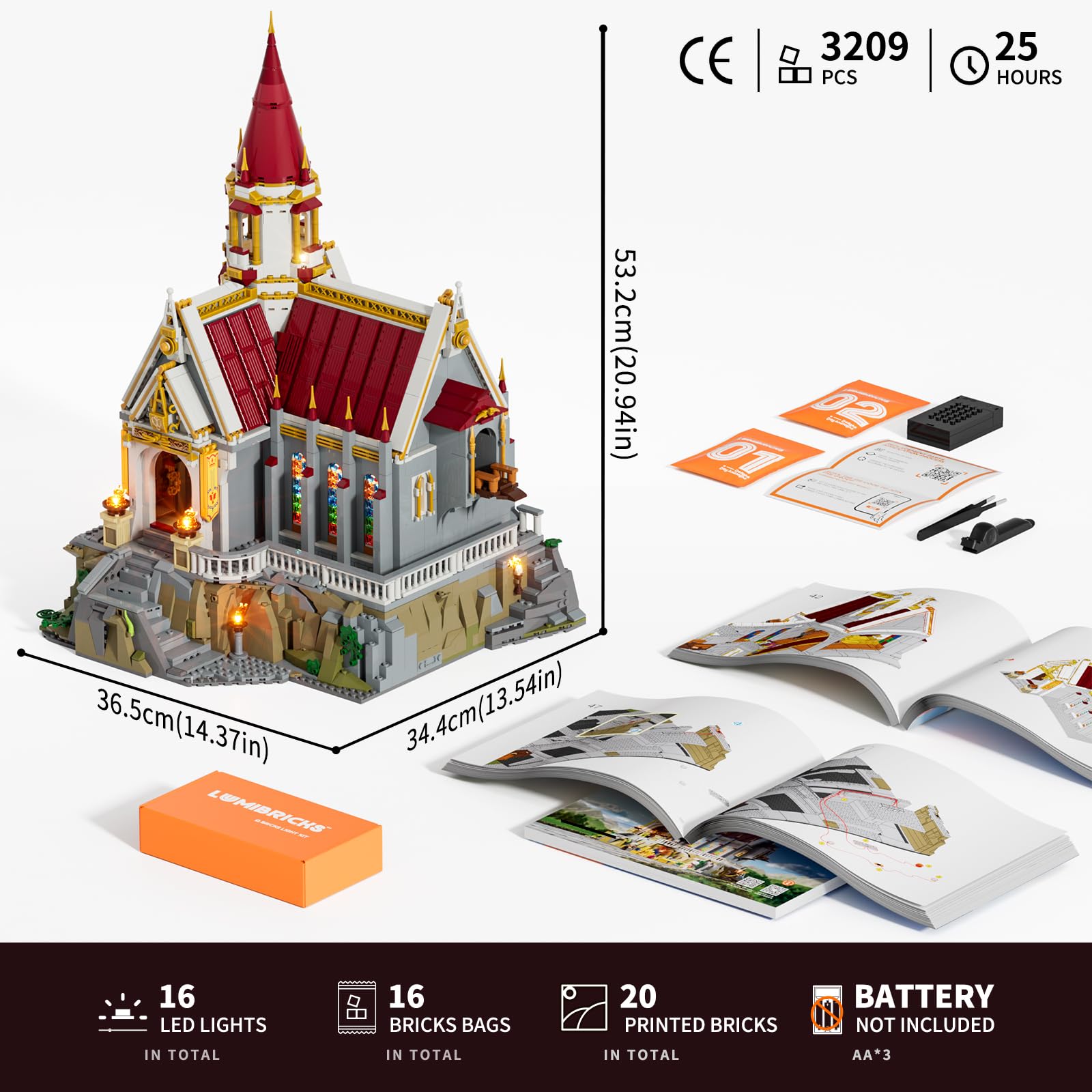 LUMIBRICKS Medieval King's Castle Treasury Building Bricks Set - Middle Ages City Town Modular Collection Display Kit with Minifigures 3209 Pcs for Adults & Teens - Image 6