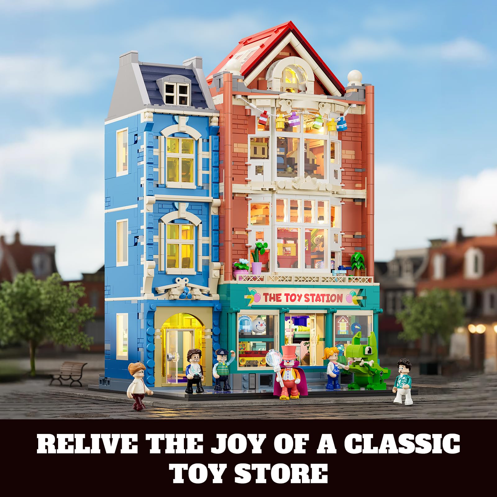 Lumibricks Toy-Store Lighting Building-Bricks Set – City Town Modular Townhouse Toy Shop Dollhouse LED Light Display Model 3086 Pcs Construction Kit for Adults and Teens - Image 8